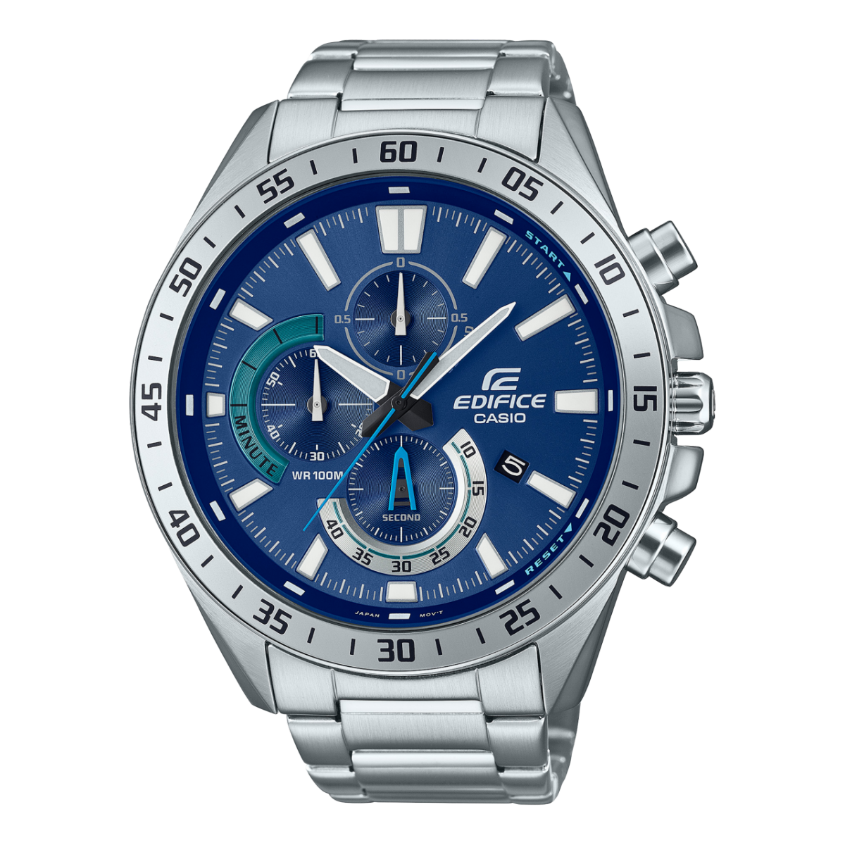 Casio Edifice EFV-620D-2AV Chronograph Blue Dial Metal Belt Men's Watch