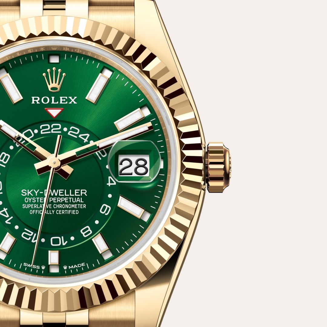 Rolex Sky-Dweller Automatic Green Dial Metal Belt Men's Watch