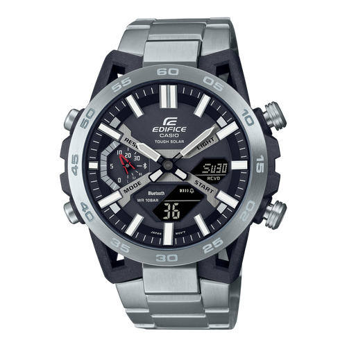 Casio Edifice Digital With Chronograph Black Dial Metal Belt Watch For Men's