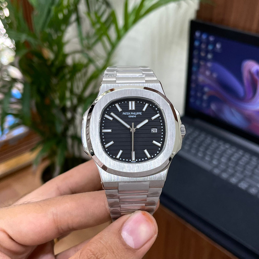 Patek Philippe Black Dial Metal Belt Quartz Men's Watch