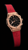 Hu-blot Black Dial Chronograph Red Leather Belt Watch For Men's