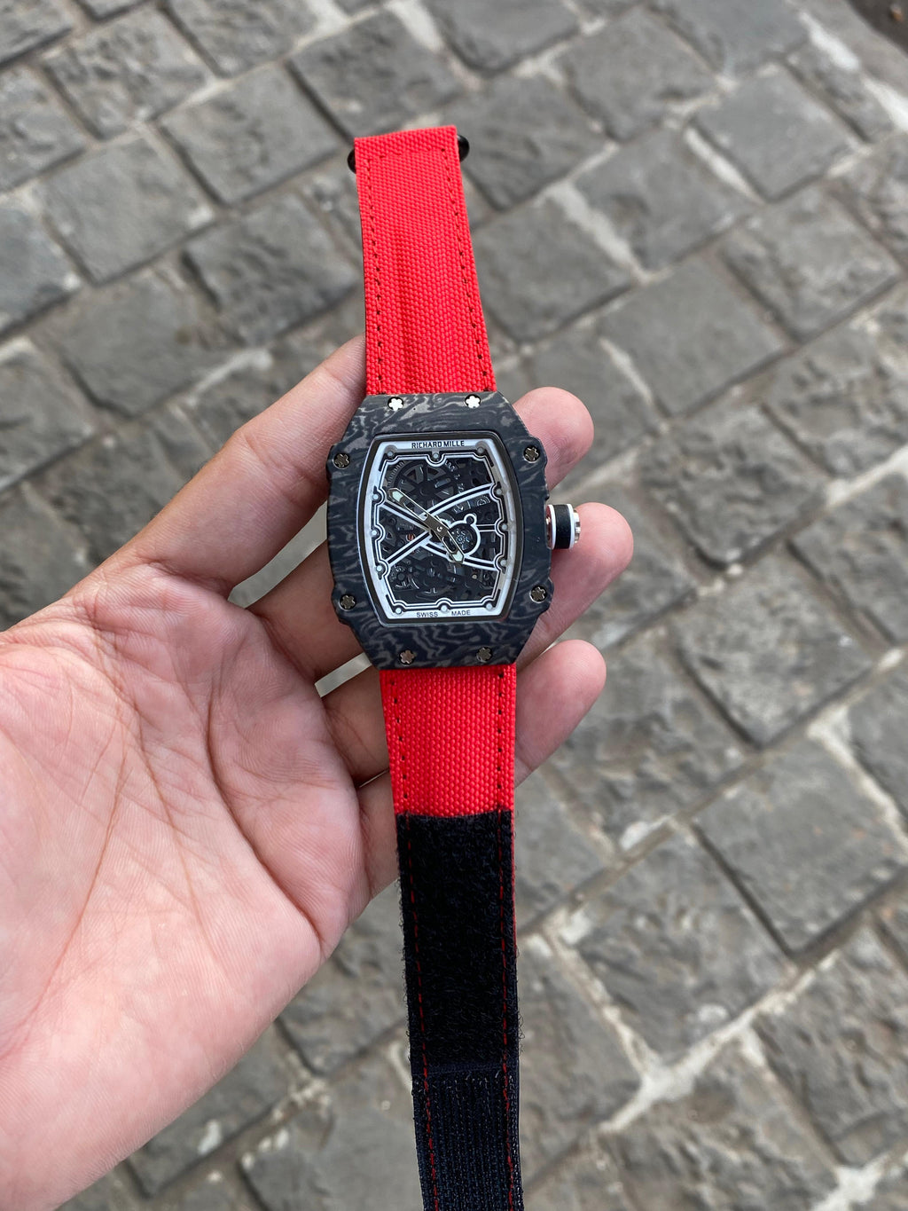 Richard Mille RM 67-02, Skeleton Dial Charles Leclerc Monaco Carbon Black And Red Watch For Men