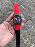 Richard Mille RM 67-02, Skeleton Black Dial Charles Leclerc Monaco Carbon Red Watch For Men's