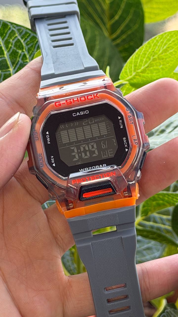 Casio G-Shock Orange Dial Resin Strap Digital Watch - For Men GBD-200SM-1A5ER
