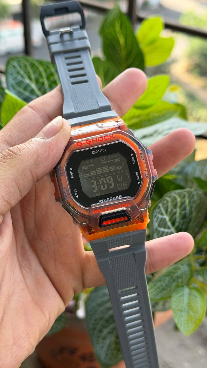 Casio G-Shock Orange Dial Resin Strap Digital Watch - For Men GBD-200SM-1A5ER