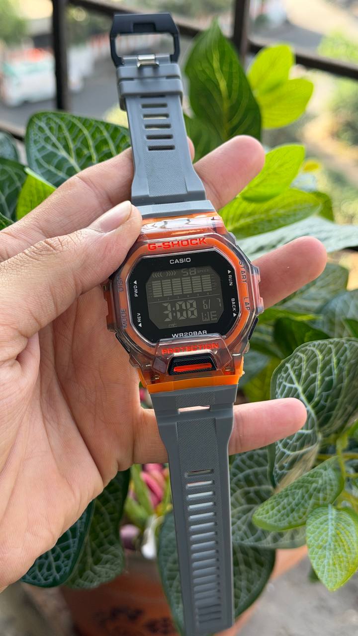 Casio G-Shock Orange Dial Resin Strap Digital Watch - For Men GBD-200SM-1A5ER