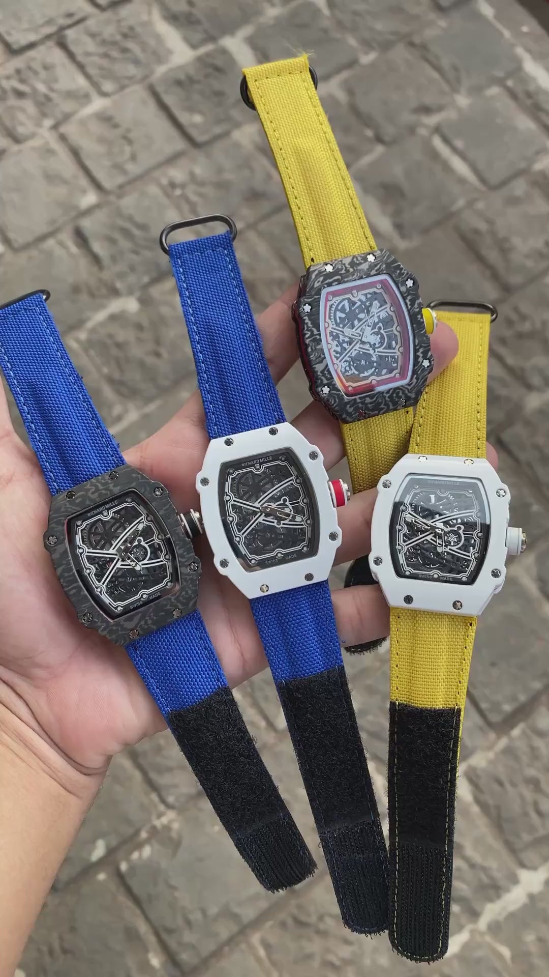 Richard Mille RM 67-02, Skeleton Black Dial Charles Leclerc Monaco Carbon Yellow Watch For Men's