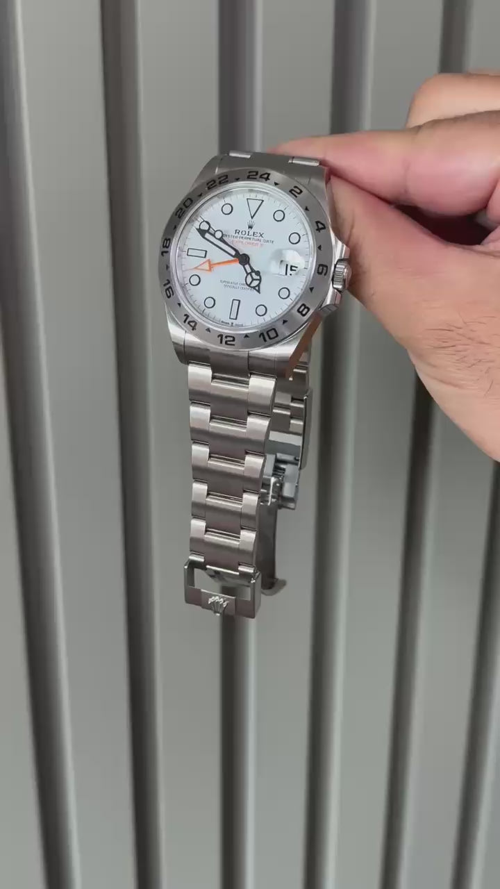 Rolex Explorer II Automatic White Dial Metal Belt Men's Watch