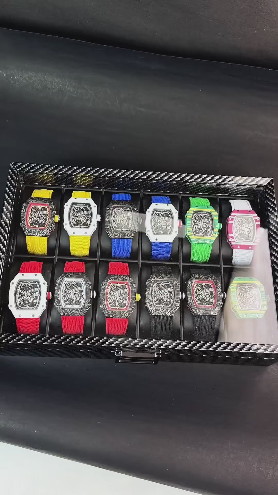 Richard Mille RM 67-02, Skeleton Green Dial Charles Leclerc Monaco Carbon Men's Watch