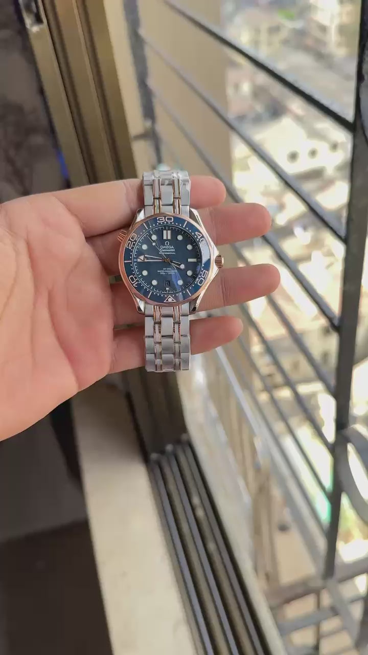 Omega Seamaster Diver 300M Blue Dial Metal Belt Men's Watch