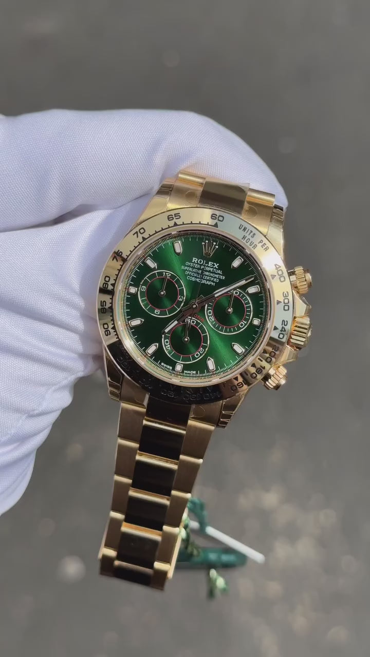 Rol ex Automatic Golden And Green Dial Analog Chronograph Round Men's Watch