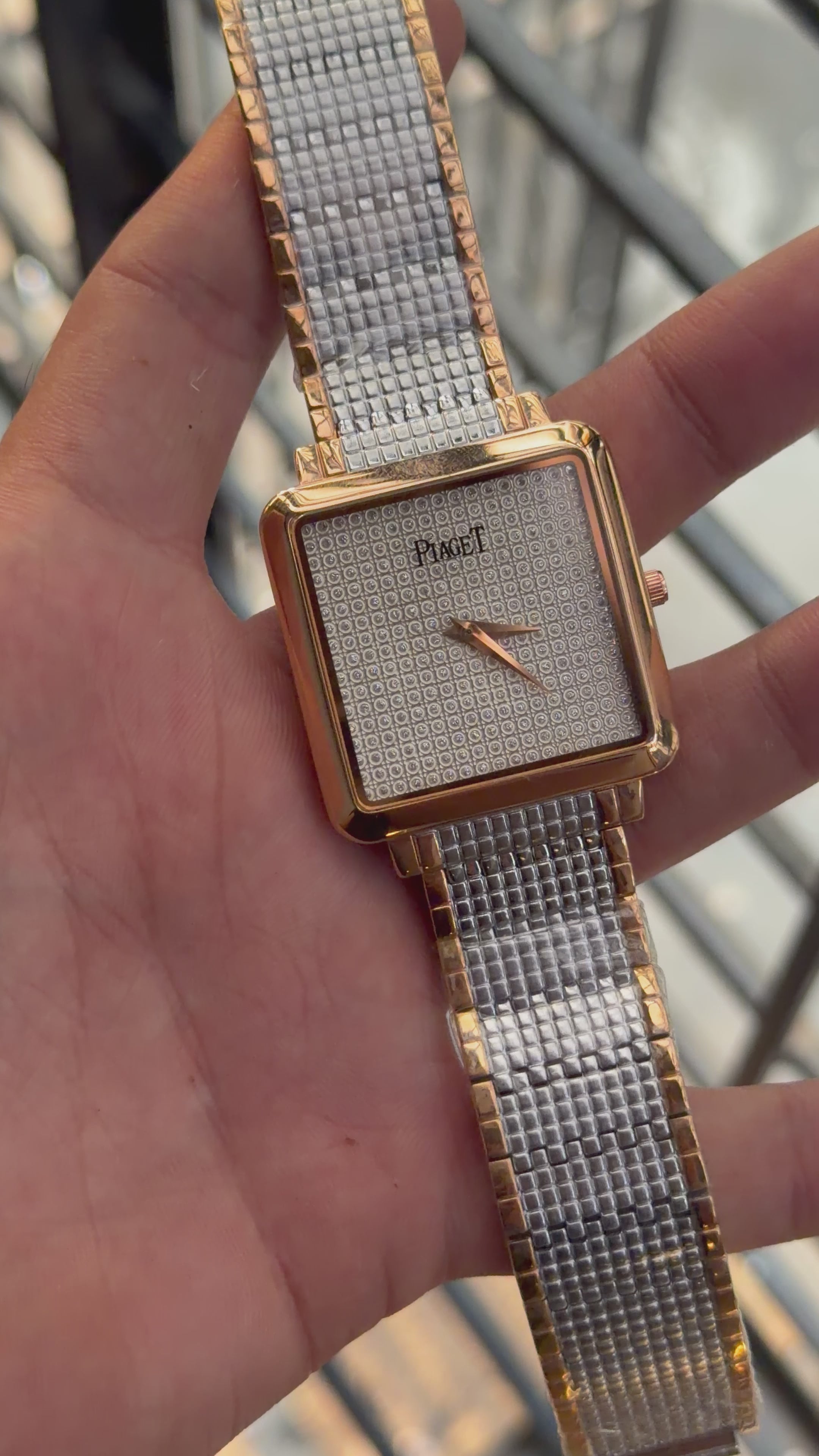 Piaget Diamond Square Dial Quartz Movement Men's Watch