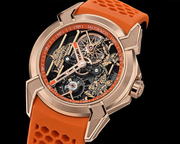 Jacob & Co. Epic X Ram Janmabhoomi Rose Gold Edition Orange Strap Watch