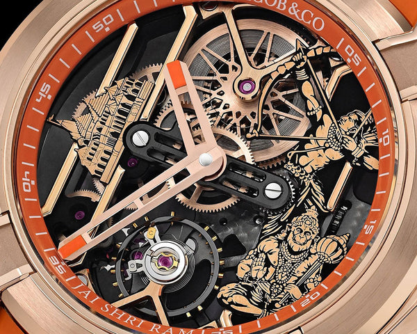 Jacob & Co. Epic X Ram Janmabhoomi Rose Gold Edition Orange Strap Watch